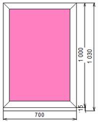Пластиковое окно 1000 х 700 ТермА Эко с глухой створкой