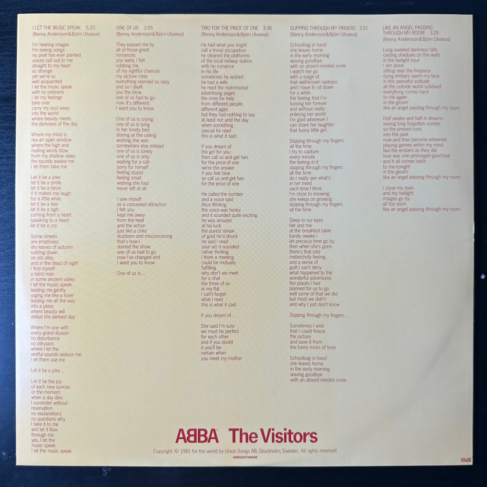 ABBA - The Visitors (Европа)