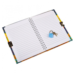 Блокнот 11,0 см * 15,0 см , гребень, Alingar, ламинация, замочек, 46 л., линия, "Отдых на луне"