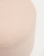 Kaeli Пуф для ног со съемным чехлом из розового букле Ø 43