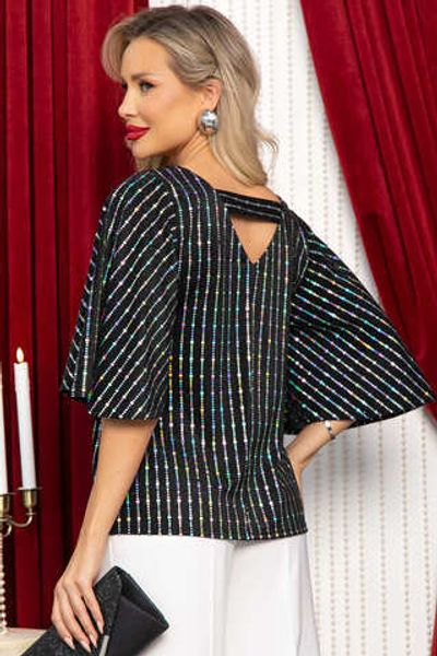 Блуза праздничная Ты ослепляешь! (черная) Б14697-7М LT Collection