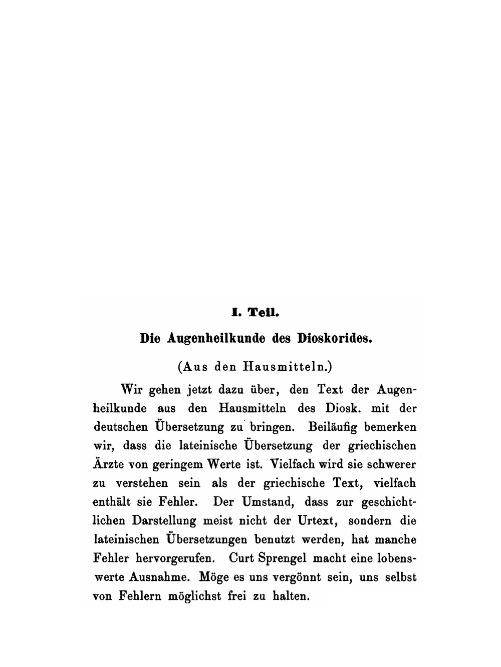 Über Die Augenheilkunde Des Pedanios Dioskorides | Arthur Stern