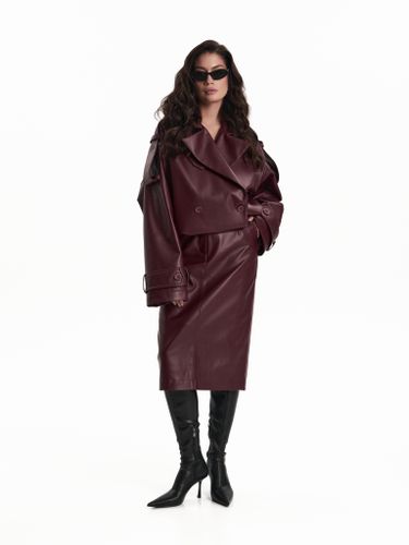 Косуха экокожа в бордовом цвете