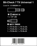Набор насадок с держателем Mini-Check TX Wera 05056294001