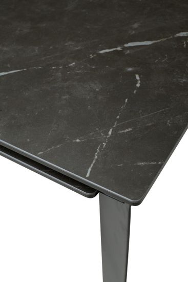 Стол CREMONA 140 KL-116 Черный мрамор матовый, итальянская керамика/ черный каркас