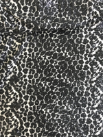 Трикотаж принт леопард, молочн/черный, паетка прозрачн VT#17