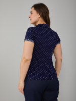 Блузка БЛ-115/синийгорошек-веточки