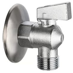 Кран VIEIR шаровый угловой 1/2x1/2 матовый хром. с отражателем (80/20) VER33