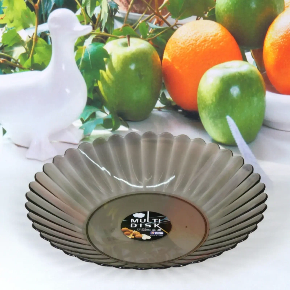 Тарелка пластиковая «Мадлен» 23см ромашка, кофейная