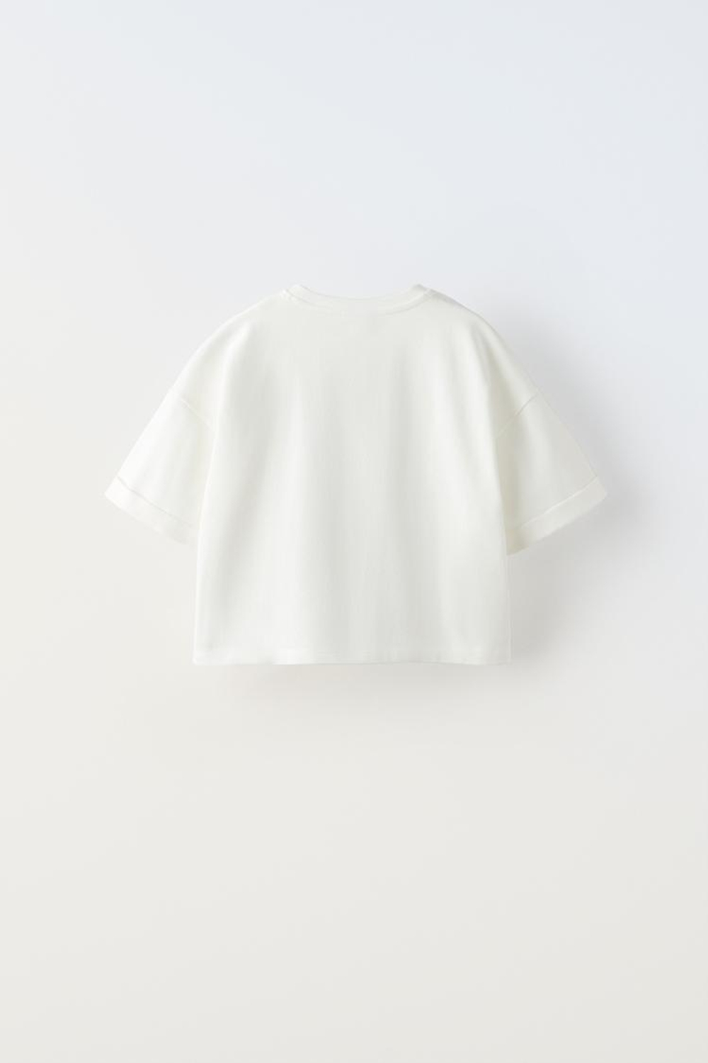 ZARA ФУТБОЛКА ИЗ ТКАНИ С ПРИНТОМ, БЕЛЫЙ/ЗЕЛЕНЫЙ