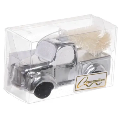 Ёлочная игрушка «Новогодний экспресс» 4*9*11 см, серебро