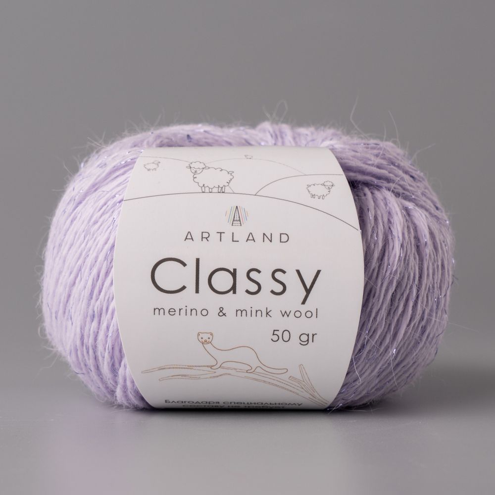 Classy, пряжа с люрексом и пайетками, шелк-5%, мериносовая шерсть-20%, нейлон-30%, норка-45%, 50 гр, 240 м