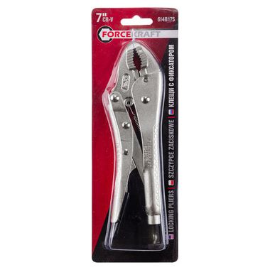 Зажим гейферный с ''овальными губками''''Profi''7''-175мм, в блистере FORCEKRAFT FK-614B175(614175)
