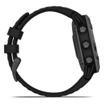 Спортивные наручные часы Garmin Fenix 6 Pro Solar серый с черным ремешком 010-02410-15