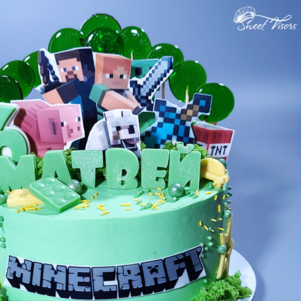 торт мальчику  MINECRAFT Кондитерская Сладкие Козырьки Sweet Visors Светланы Дегтеревой