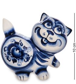 ГЛ- 677 Фигурка «Кот Пафнутий» (Гжельский фарфор)