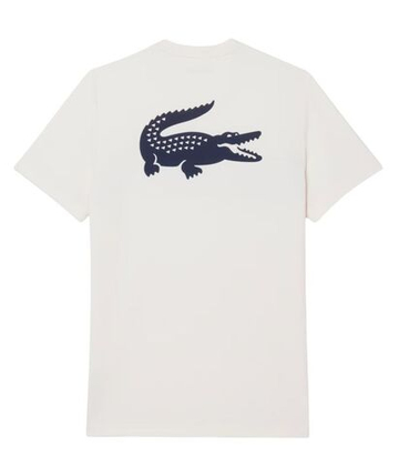 Мужская теннисная футболка Lacoste Ultra Dry Printed Tennis - white/navy blue
