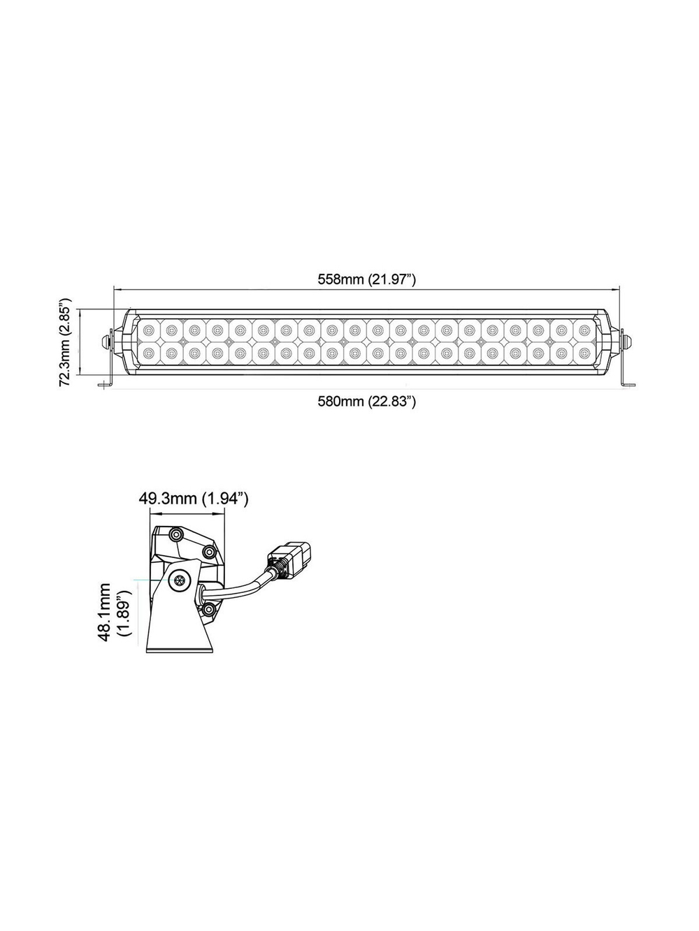Светодиодная фара комбинированного света AURORA 508 мм 200W LED