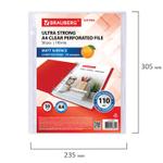 Файлы перфорированные А4 BRAUBERG "EXTRA 1100" комплект 50 шт. матовые плотные 110 мкм (2 штуки в упаковке)