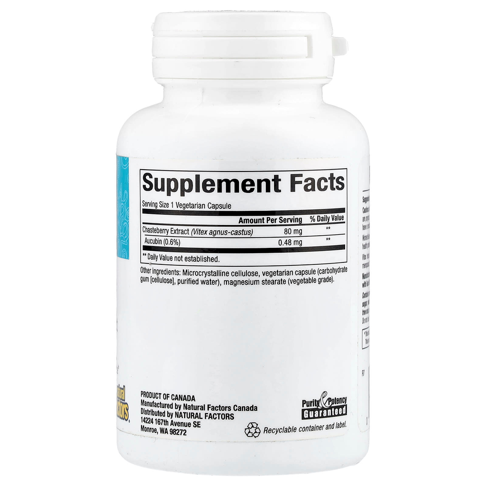 Natural Factors, WomenSense®, экстракт витекса священного, 80 мг, 90 вегетарианских капсул