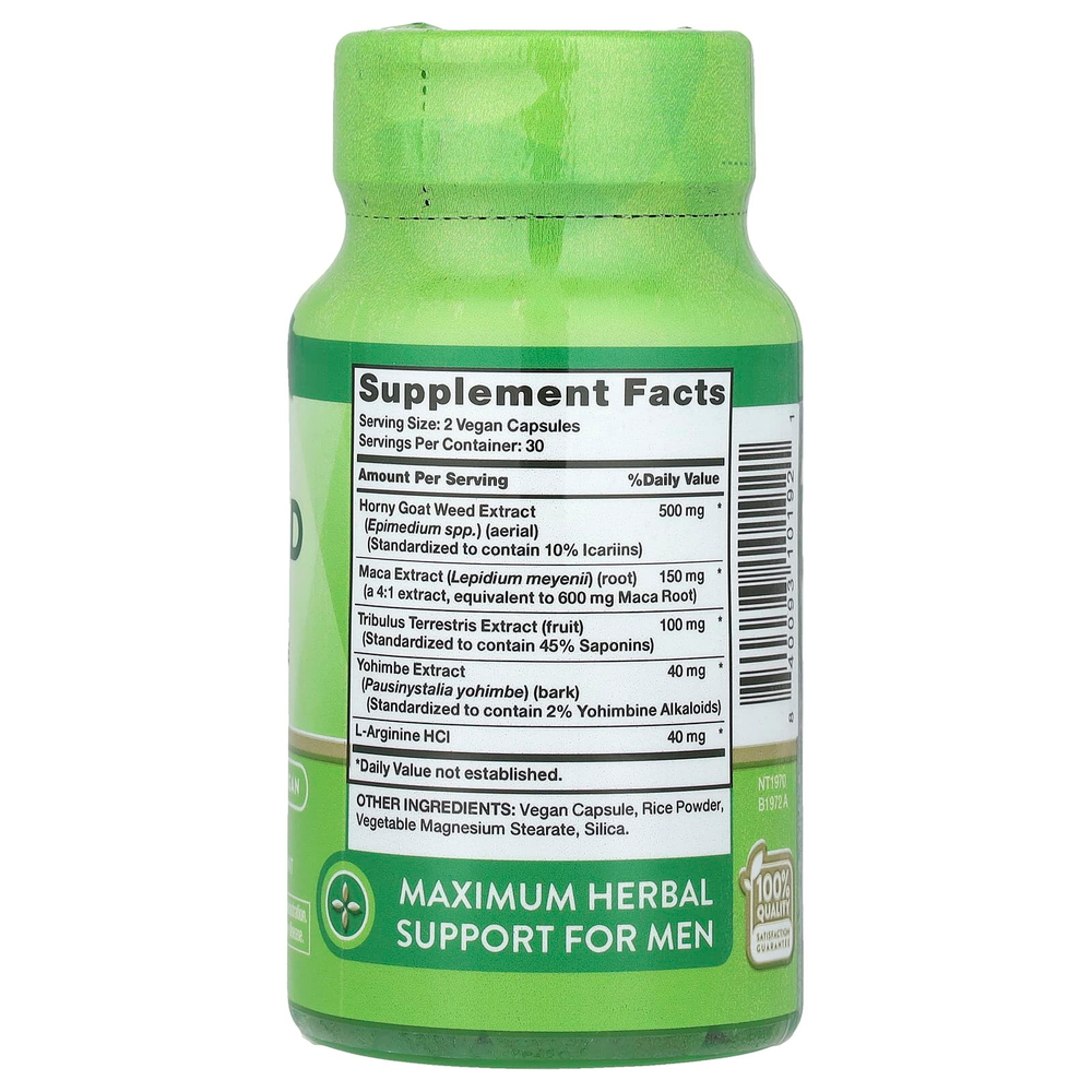 Nature's Truth, Травка из Horny Goat Weed с макой, 60 вегетарианских капсул