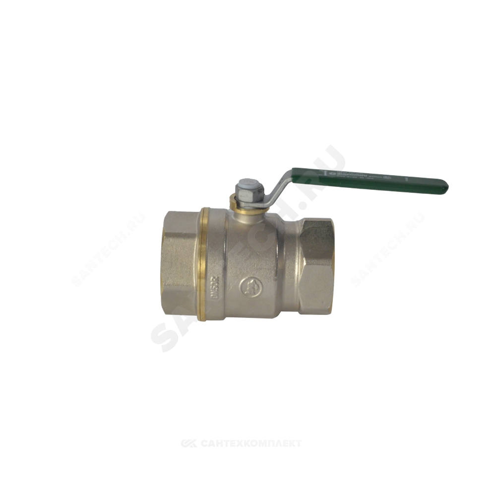 Кран шаровой латунь хром R250W Ду 15 Ру42 ВР рычаг зеленый Giacomini R250WX023