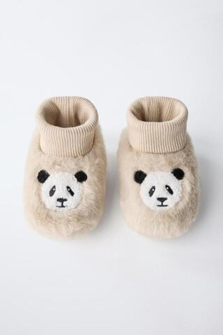 ZARA ДОМАШНИЕ ТАПОЧКИ «ПАНДА», ЭКРЮ
