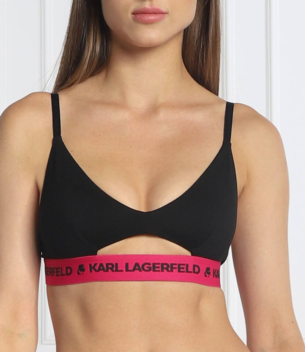 бюстгальтер peephole logo Karl Lagerfeld - черный(211W2101)