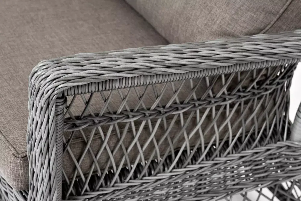 "Гранд Латте" диван трехместный из искусственного ротанга, цвет графит