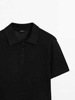 Massimo Dutti Свитер из смесового льна, черный