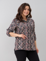 Рубашка Р-001/пьедепуль-черныйтерракот