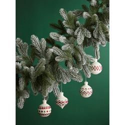 Набор ёлочных украшений с подсветкой Festive embroidery из коллекции New Year Essential, 4 шт.