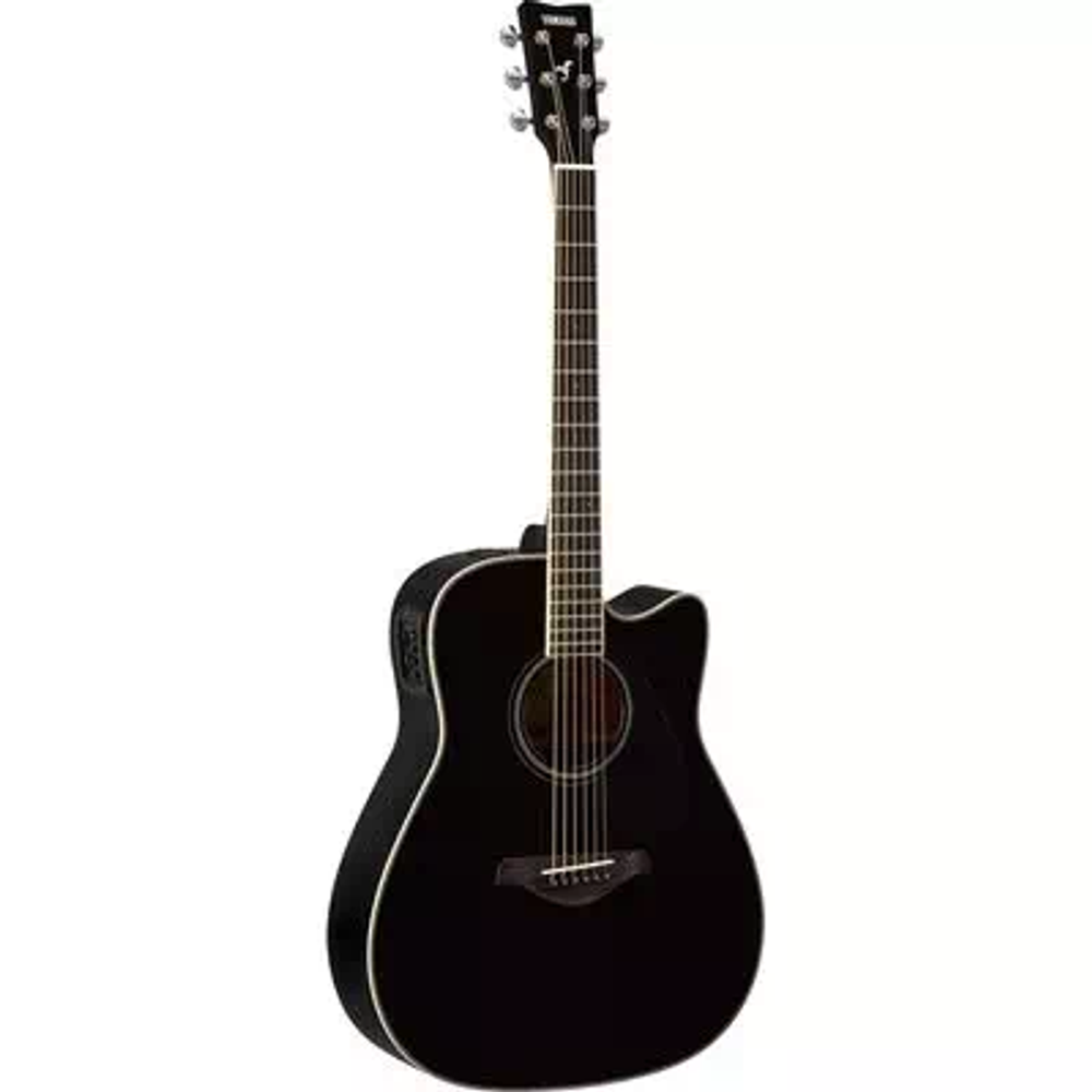 Yamaha FGX820C Black электроакустическая гитара, дредноут с вырезом. Верхняя дека: Массив, ель. Нижняя дека: Красное дерево. Обечайка: Красное дерево. Пьезодатчик + блок электроники SYSTEM66.