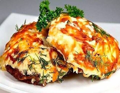 Мясо по-французки с томатами и сыром, полуфабрикат
