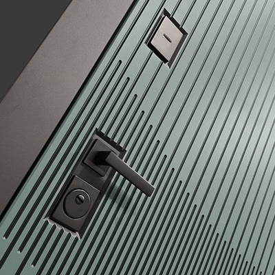 Входная дверь Бункер BN-13 - 18 Зеркало Бетон светлый