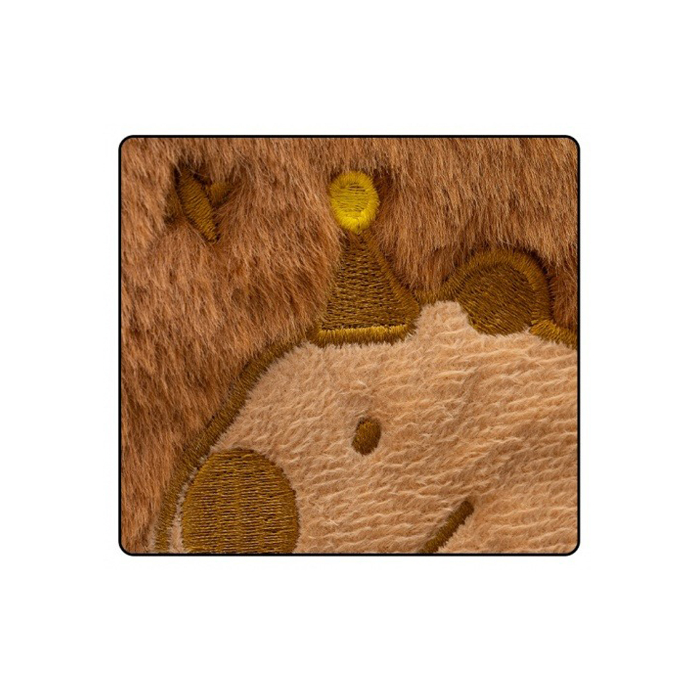 Блокнот Basir, формат А5, серия "Капибара", меховая обложка, 80 листов, размер 21*15 см