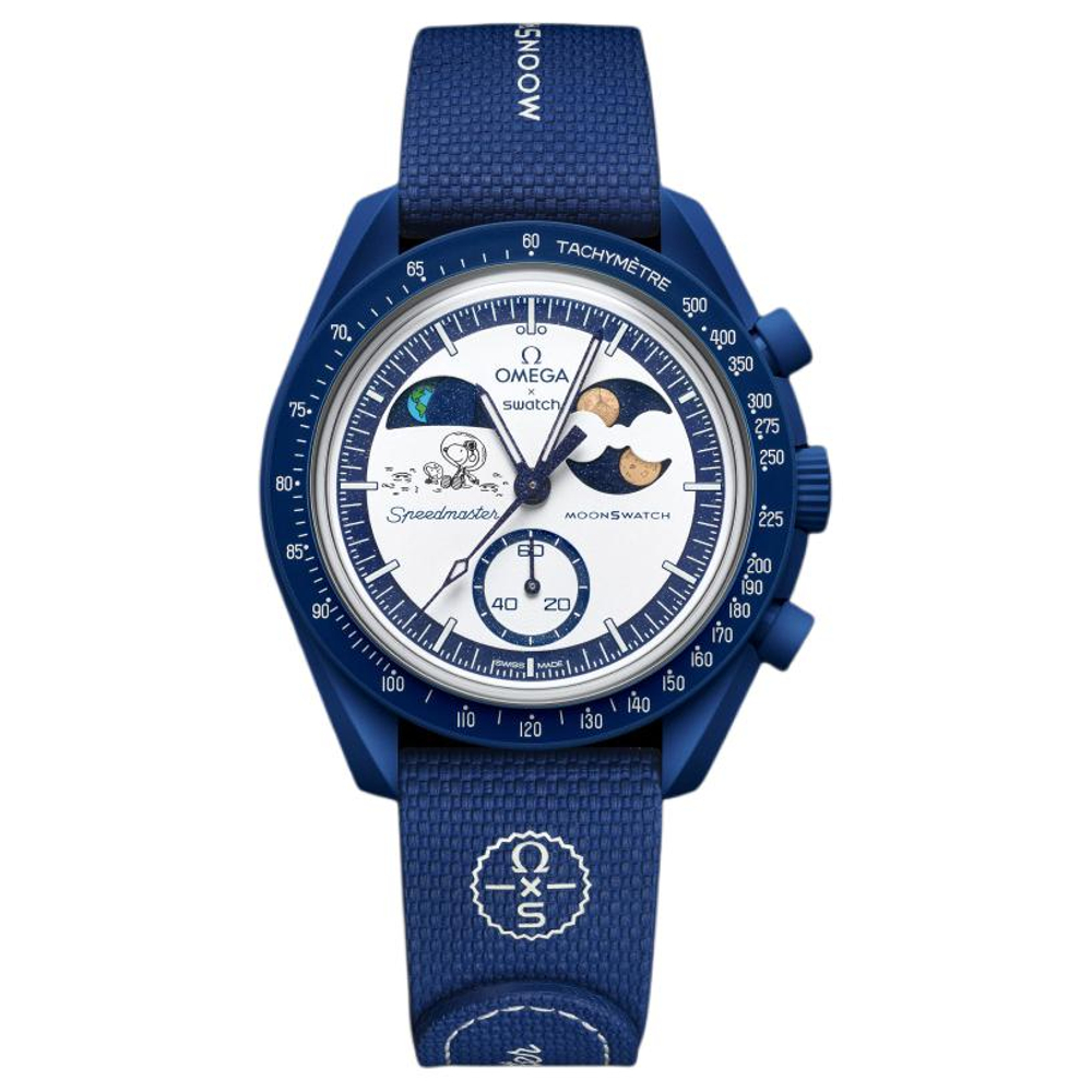 SWATCH Omega MOONSWATCH SNOOPY Collaboration Quartz Movement Men's Watches Watch 42mm White Dial