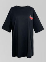 Футболка JN 5375 удлиненная свободная с принтом вишни на груди и спине