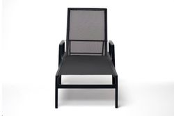 "Парма" шезлонг из алюминия темно-серый (RAL7024) муар, ткань текстилен темно-серая