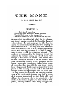 The monk. A romance. Volumes 1-2 | Matthew Gregory Lewis