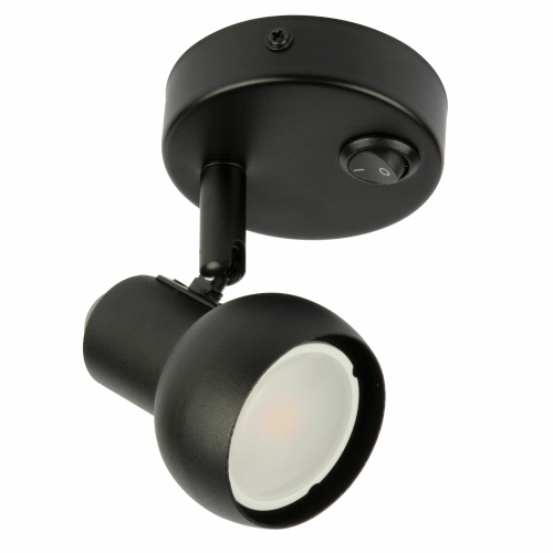 DLC-S621 GU10/B BLACK Светильник декоративный накладной, серия Sotto. Без лампы, цоколь GU10. Выкл. на корпусе. Металл. Черный. TM Fametto