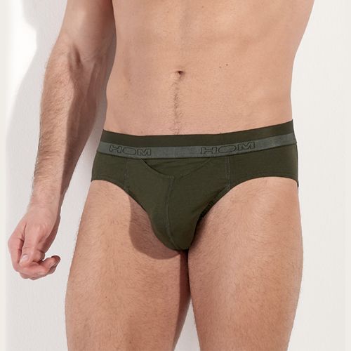 Мужские трусы брифы хаки HOM HO1 35-9521-00DK