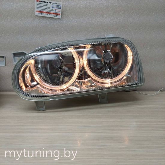 Передние фары angel eyes chrome для Volkswagen Golf 3