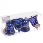 Ёлочные игрушки «Колокольчик вензель» 5,5 см (набор 4 шт), синий