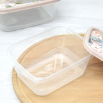 Комплект контейнеров для продуктов 3шт (0,5л; 0,85л; 1,5л), прямоугольные с декором (бежевый)