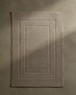 ZARA HOME ХЛОПКОВЫЙ НЕСКОЛЬЗЯЩИЙ КОВРИК ДЛЯ ВАННОЙ, ПЕСОЧНЫЙ