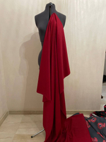 Костюмно-плательная смесовая однотонная поливискоза (64%полиэстер/33%вискоза/3%эластан, Красный рубин, 150, 285 гр/м2)