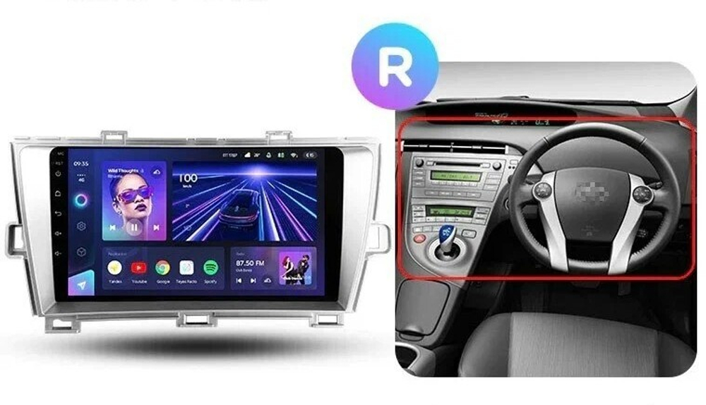 Магнитола для Toyota Prius 30 2009-2015 (правый руль) - Teyes SPRO+ Android 10, ТОП процессор, 4-32, SIM-слот