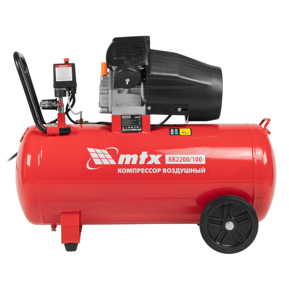 MTX Компрессор воздушный КК-2200/100 маслянный 2,2кВт 350л/мин 100л прямой привод