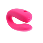 Розовый стимулятор для пар с вибропулей (Цвет: розовый)